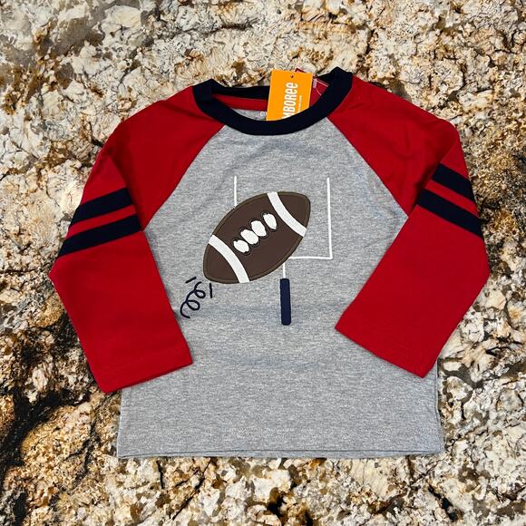 NWT Gymboree Grey, Navy & Red Football Top & Football Baseball Hat - Picture 2 of 10